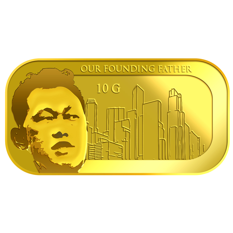 10g SG Founding Father (Series 1) (1965 SG Independent Day) Gold Bar (YEAR 2015)