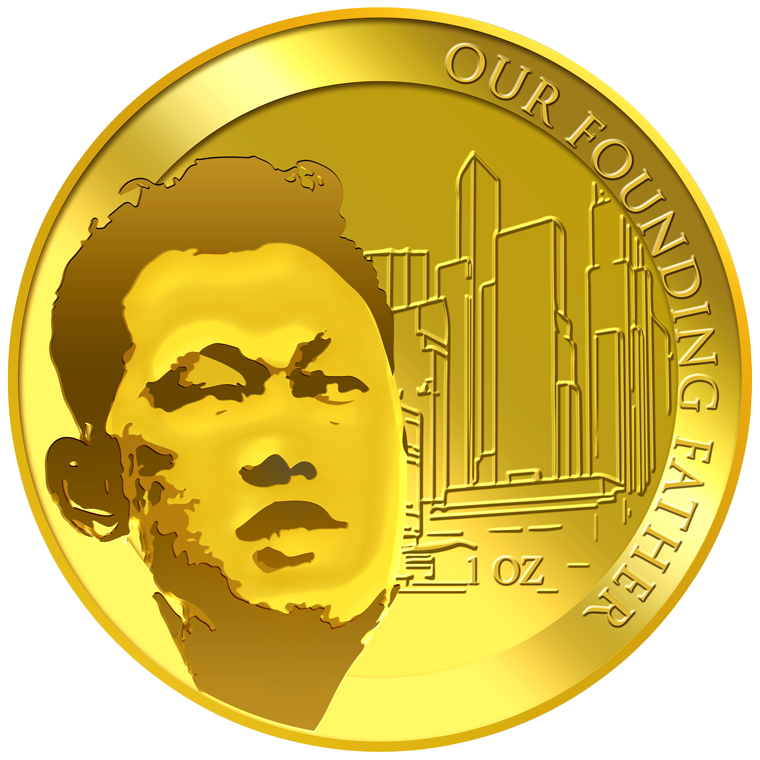 1oz SG Founding Father (Series 1) (1965 SG Independent Day) Gold Medallion (YEAR 2015)