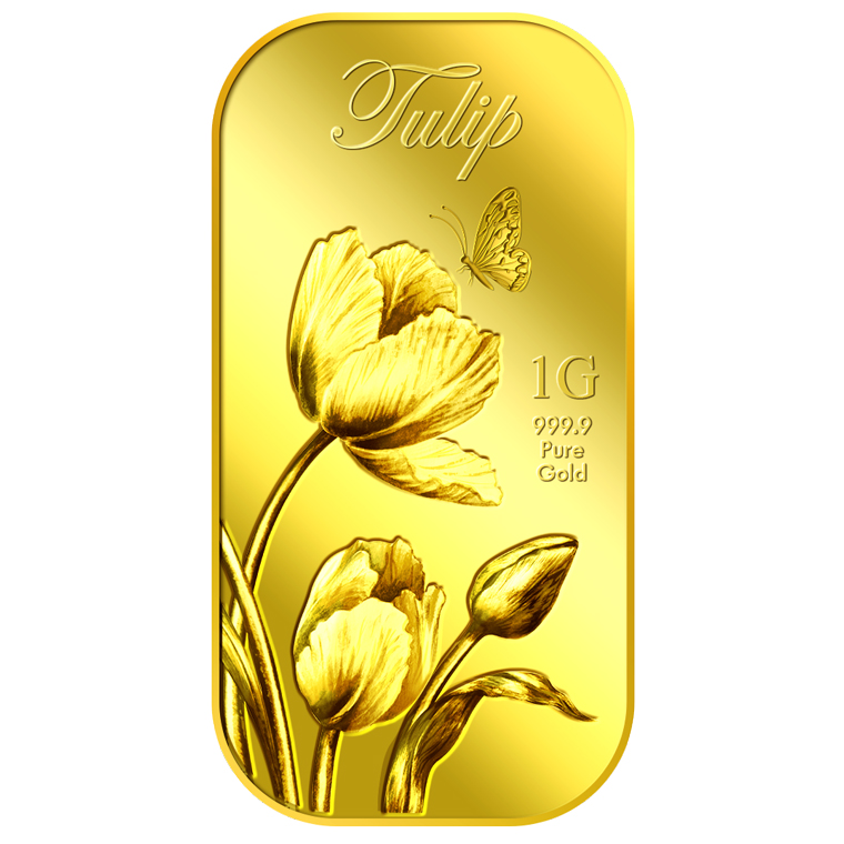 1g Tulip Gold Bar 